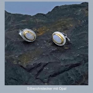 Silberohrstecker mit Opal